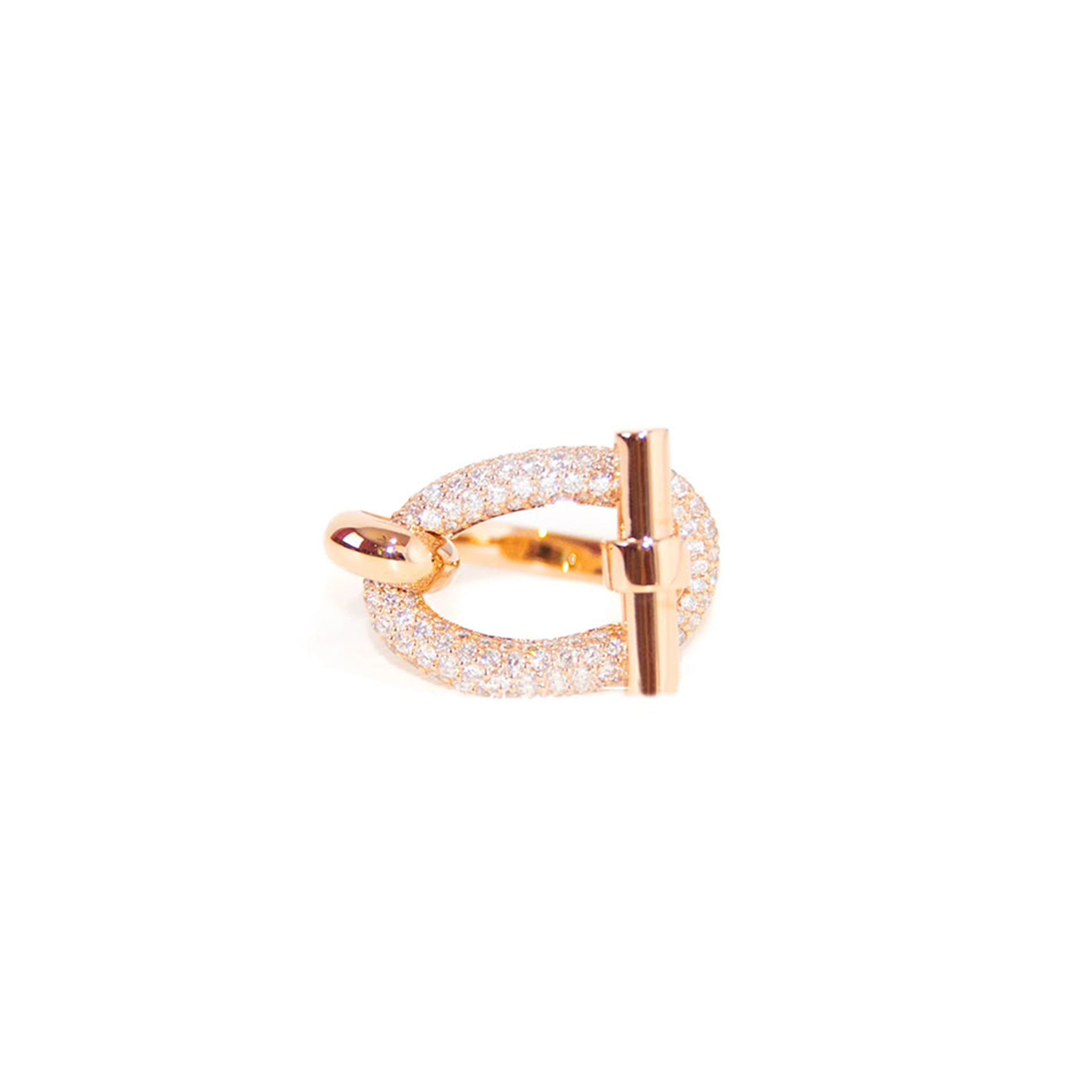 HERMÈS ROSE GOLD DIAMOND ADAGE RING H222614B